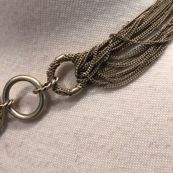 VINTAGE ELLE 1980s Super cool silver necklace - Picture 3 of 6